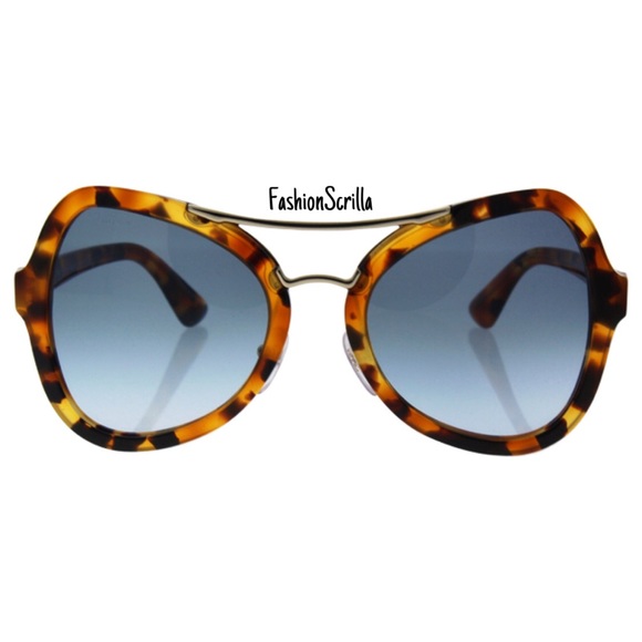 Prada Havana Tortoise Gradient Blue Lens Sunglasses - Picture 9 of 9